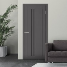 Двері Бельгія SUPER MAT Графіт Скло Чорне в інтерьєрі
